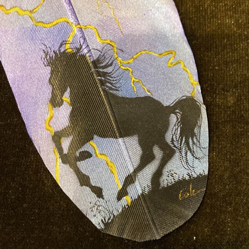 Air spray painted dove Cherokee feather with horse - Picture 2 of 3